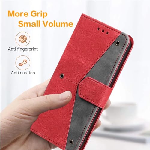 Image of GoldKart Flip Back Cover Case for OnePlus Nord 4 5G| Dual-Color Leather Finish Flip Cover | Inbuilt Stand & Pockets | Flip Cover for OnePlus Nord 4 5G(Faux Leather, Red)