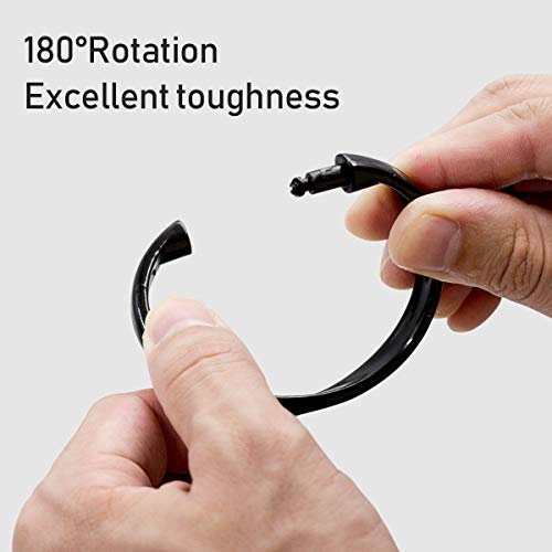 image for Qulable Shower Curtain Rings-12 Pack- Plastic Curtain O Rings Hook Gli