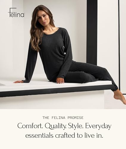 Image of Felina Women's Long Sleeve Cotton Modal Turtleneck Top, Breathable Lightweight Layering Essential, Fitted Turtleneck Sweater