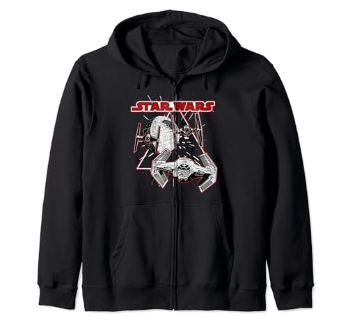 Sweat Star Wars Death Star TIE Fighter sweat-shirt capuche zippé veste noire geek originale