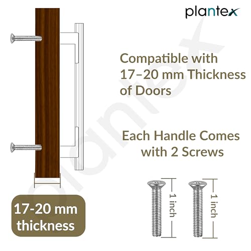 Image of Plantex Cabinet Handle /Kitchen Cabinet Door Handle /Wardrobe /160 mm Cupboard Handle /Door Pull-Push Handle for Home /Office - Pack of 2 (Brass Antique & Gold)