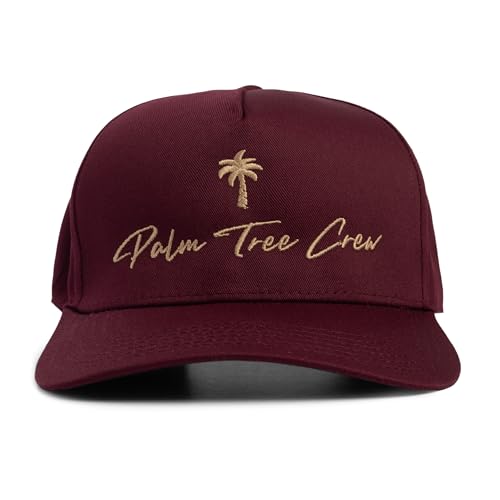 Image of Palm Tree Crew Men's Adjustable Snapback Embroidered Logo Crew Hat