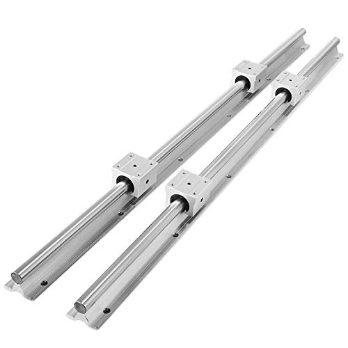 CHUANGNENG 2Pcs Linear Rail SBR12-800mm Linear Rail Guide CNC Parts 31.49inch Fully Supported Linear Rail+2pcs SBR12UU BlockBearing Block Bearing for DIY CNC Routers Lathes Mills Automated Machines
