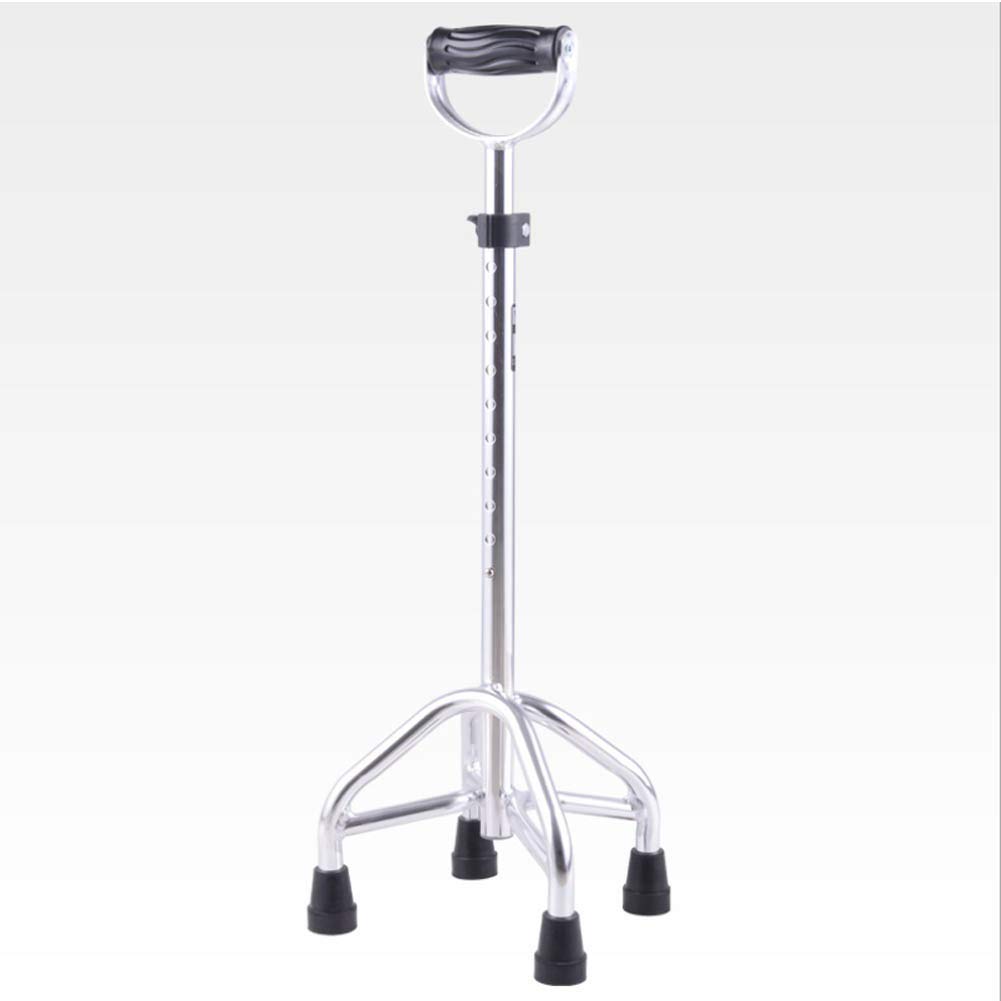 Bastón de Cuatro Patas, bastón telescópico, bastón retráctil de aleación de Aluminio portátil, hemiplejía de accidente cerebrovascular, Ayuda para Caminar para Ancianos, muletas Times