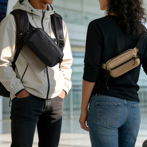 tomtoc ボディバッグ メンズ ショルダーバッグ 軽量 スリングバッグ 撥水 クロスボディ 斜めがけバッグ 肩掛け RFID機能 撥水加工 旅行 お出掛け サイクリング アウトドア 散歩 ランニング ユニセックス 3.5L ブラック