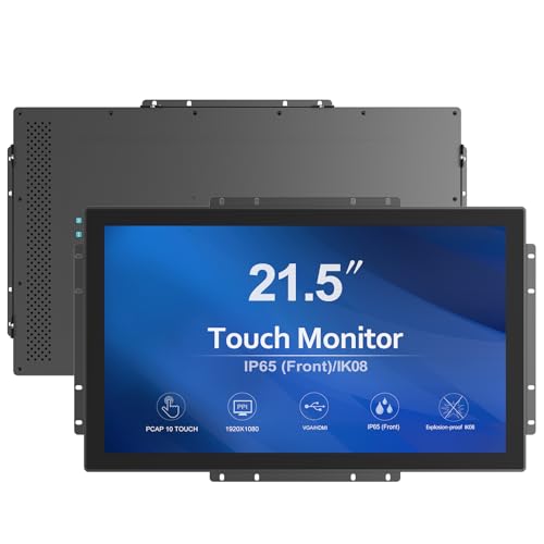 21.5 Inch Open Frame LCD Display Touch Screen Monitor HDMI VGA DVI Inputs 1000 Nits for Outdoor Kiosk