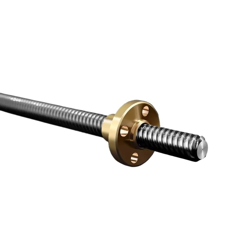 T8 Trapezoidal Spindle Screw Lead 4mm OD 8mm Pitch 2mm Length 150-600mm with Brass Nut(200mm with nut)