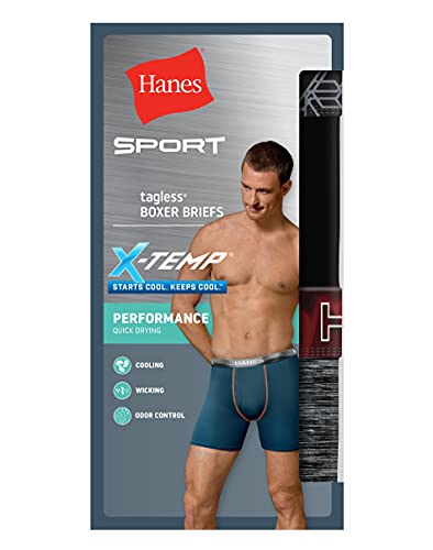 Hanes Mens Sport FreshIQ X-Temp Boxer Briefs 3-Pack 2XL, 2XL, Assorted2