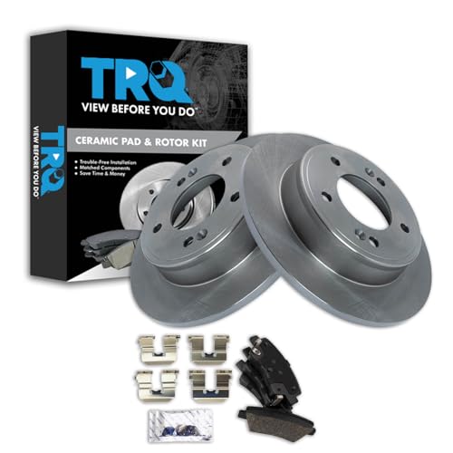 TRQ Rear Ceramic Brake Pad and Rotor Set