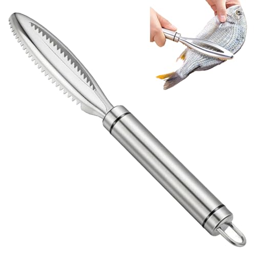Báscula de pescado,Desescamador de Pescado de Acero Inoxidable con Mango Ergonómico para Una Eliminación Eficiente de Las Escamas ideal para Uso Doméstico y Profesional en la Cocina