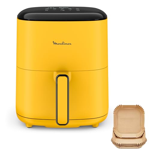Moulinex Easy Fry POP JAUNE 5L, air fryer, Jusqu'à 6 personnes, 10 Programmes intuitifs, Ecran tactile digital, Gain de temps et d'énergie, EZ2452F0
