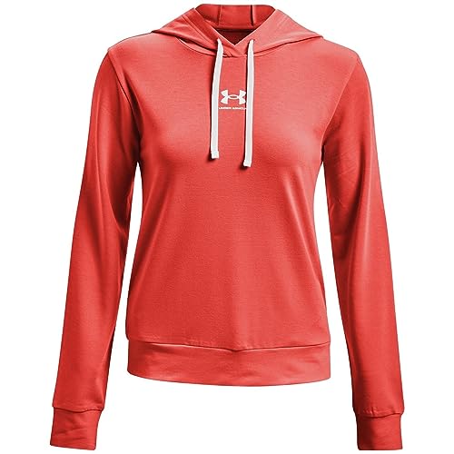 Under Armour Sudadera Rival Terry para Mujer, Vermillion (872)/Cruise Blue, Large