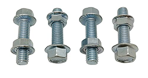 Image of 3 /8 Flanged Hex Head Bolts, 3 /8 Flanged Nuts, Flanged Hex Head Screws, Grade 5, Fully Threaded, 4 Pack (3 /8 inch-16 x 2 inch)