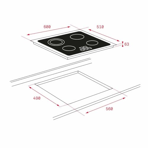 TEKA Placa Vitrocerámica 60 cm, 4 Fuegos, Touch Control Multislider, Indicador de Calor Residual, Función Stop & Go, Modelo TB 6415
