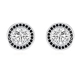 RDSGYZ Pendientes de platino para mujer, redondos, con moissanita y ágata, sin alergias, para bodas, Metal precioso, Moissanita Moissanite Ágata
