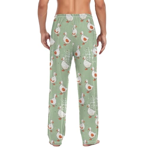 Men's Cute Ducks Pajama Pants with Elastic Waistband | Soft Lounge Sleepwear | Breathable Sleep Pants for Home（82）2