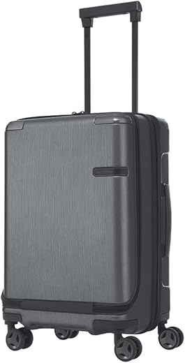 Samsonite Overnight Trolley Bag Suitcase for Travel | Trolley Bag | 55 Cms Evoa Spinner Luggage Bag with Front Pocket, Bru...