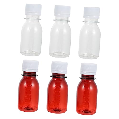 FUNOMOCYA 20pcs Graduated Bottle Transparent Reagent Bottle Reagent Chemical Bottle Laboratory Bottle Leak Proof Media Bottle Laboratory Reagent Bottle Chemical Reagent Bottle The Pet White
