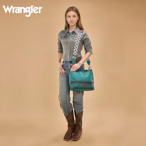 Image of Wrangler Hobo Bags for Women Vegan Leather Top Handle Shoulder Purses and Handbags