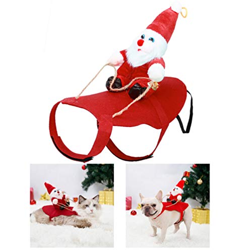 ULTECHNOVO Cachorro Santa Fantasia de Natal Vaqueiro Montando Cavalo Roupa Roupa AdorÃ¡vel Vestir Ro