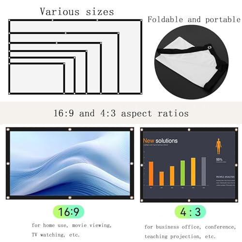 Pantalla de proyector portátil 16:9 de 180 pulgadas miniatura 6