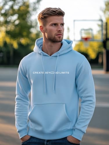Image of Nobero Men's Printed Regular Fit Hoodie | Cotton Rich Fleece Sweatshirt for Men | Soft & Warm Hooded Pullover | Casual Winter Wear