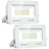 【SUPERHELL & ENERGIESPAREND】Mit 84er tageslichtweißen LEDs ist dieser LED Außenstrahler superhell, der eine schatten- und flimmerfreie Beleuchtung von 6600lm erzeugt. Er kann 300W Halogenlampe ersetzen, so dass Ihre Stromrechnung bis zu 80% gespart werden kann.