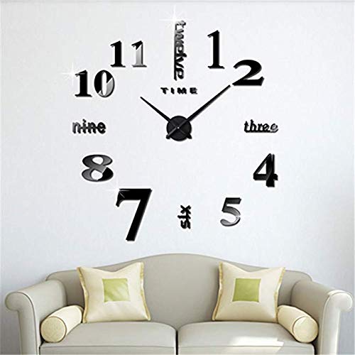 Horloge à quartz décoration maison grand format effet miroir - 7