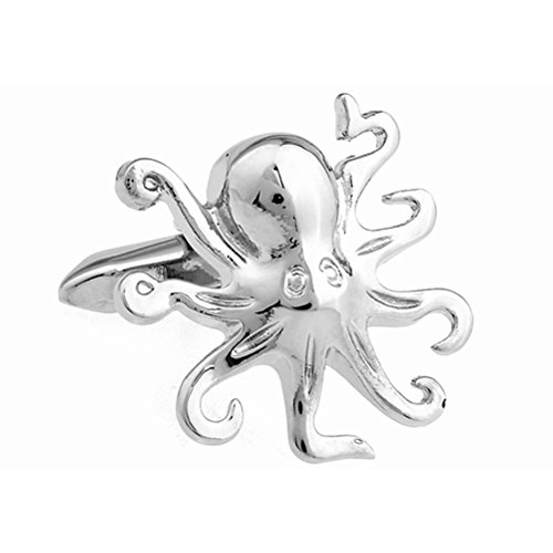 Classic Animal Cufflinks For Mens Jewelry The Octopus Design In 3 Colors (Silver) #TOP2