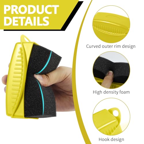 Image of 2PCS Tire Dressing Applicator, Car Tire Applicator Dressing Shine Sponge, Reusable Tire Dressing Applicator Pads with Lid, Wheel Applicator Foam for Car Detailing Cleaning (Yellow)