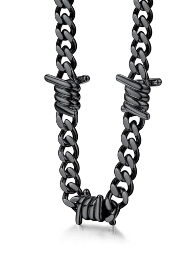 Collier homme fil de fer barbelé Bestyle en acier inoxydable doré