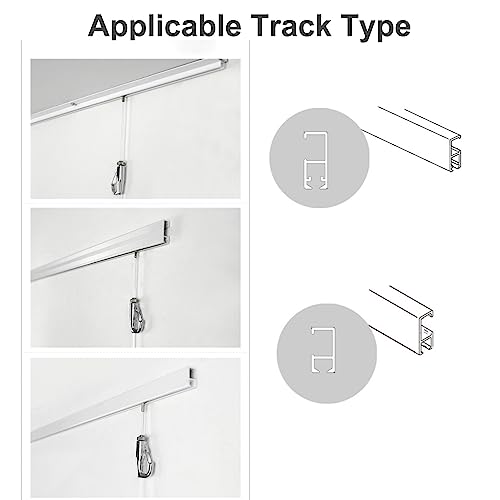 Image of Kiven 2 Pack Picture Rail Hooks and 5.9FT Wire, Picture Rail Hanging System, Superior Design Molding Hooks for Picture Hanging Gallery Art Hanging