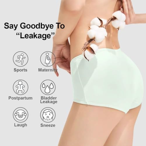 Image of Battewa Cotton Incontinence Underwear for Women High Waisted Leak Proof Panties Bladder Leak Protective Briefs Adult Pee Proof Assurance Underwear (XL 4 Pack)