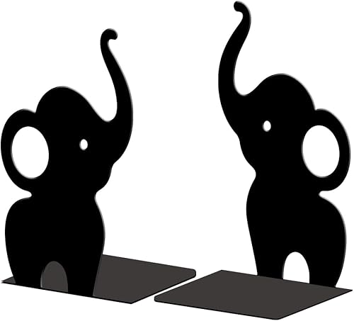 Miniatura 19 de Peacoblue Sujetalibros de metal para estantes, modernos tapones decorativos resistentes para libros de estudio, para oficina, escritorio, estante,