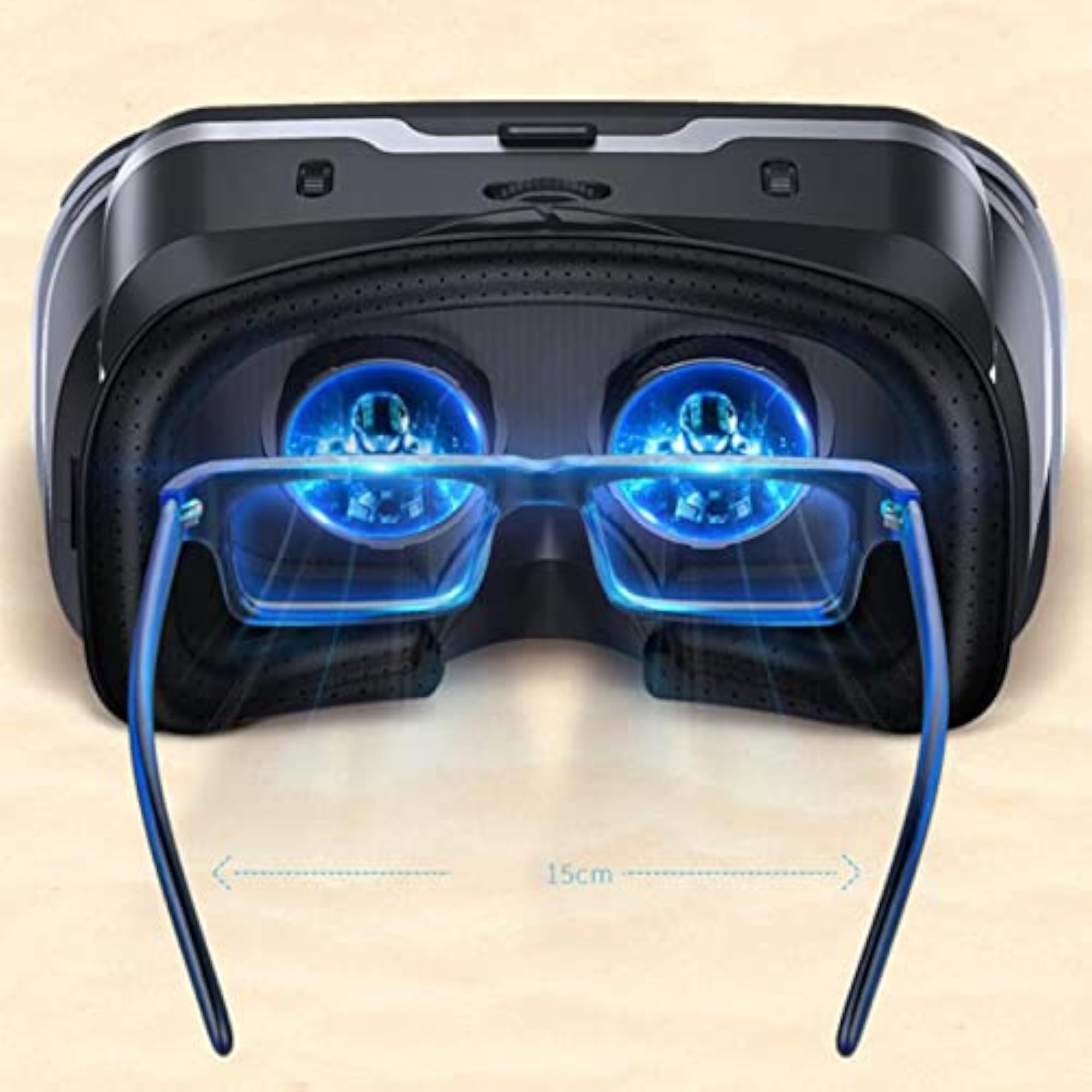 Adjustable 3D VR Glasses for Films and Concerts, 360-Degree View