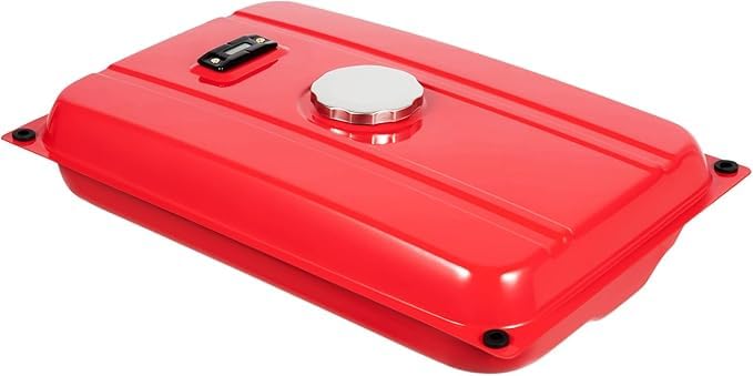 KigerNee Depósito de combustible para generador [15L de hierro] Tanque de gasolina universal para generadores de electricidad, incl. filtro y llave de gasolina, 54,9x36 cm (Rojo) para construcción