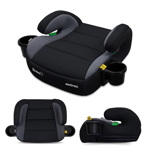 Neobreez i-FIRA i-Size Kids Backless Booster Car Seat Double padded Foam Compact Lightweight&Portable Kids Car Seat Arm Rest Seat 2 Cup Holder ECER129(6-12yrs 125-150cm 22-36kg 2yrs Warranty)