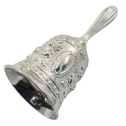 Hitefu Vintage Metal Hand Bell Bright Silver