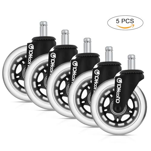 YOHOOLYO Bürostuhl Rollen 10x22mm 5er Set Stuhlrollen für Bürostühle Schreibtischstuhl Möbel (Nicht für 1KEA und Topsstar Bürostühle)
