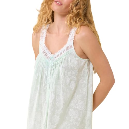 Image of Eileen West 100% Cotton Sleeveless 36 inch Short Nightgowns Chemise for Women