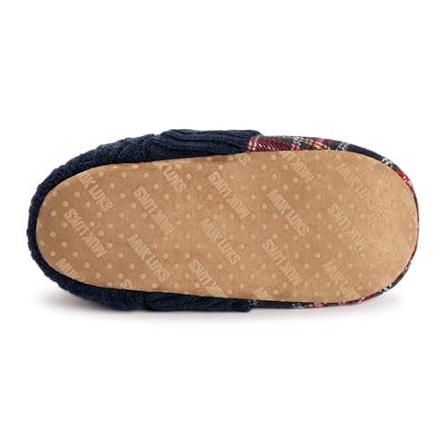 MUK LUKS Women's Flannel Plaid Slipper with Berber Heel4