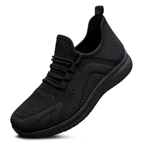 Image of Bernal Black Sneakers for Women Walking Shoes Non Slip Lightweight Casual Breathable Tennis Shoes Work Travel