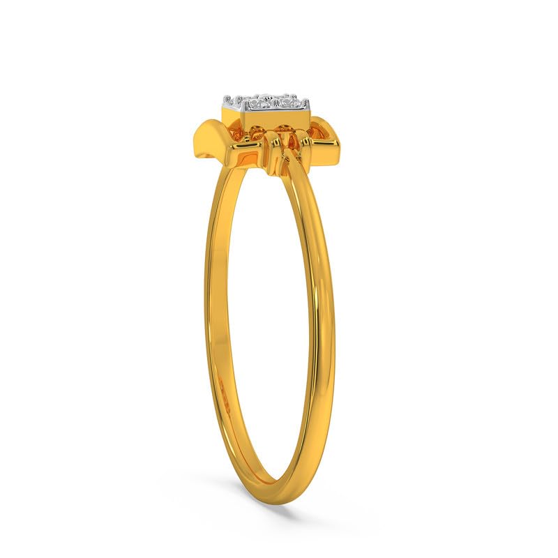 Image of KISNA 14k / 18k Real Gold & Diamond Ring | Diwali, Rakhi Rakshabandhan Gift for Sister /Bhabhi /Women | With Certificate of Authenticity & BIS-Hallmarked Gold Jewellery | Pearl Ring