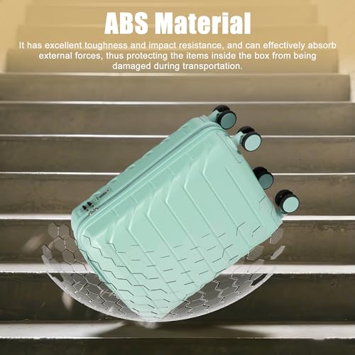 Image of 20 Inch ABS Hard Shell Travel Checked Luggage With Combination Lock, Blue