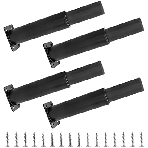BokWin 4 Pcs Metal Adjustable Furniture Legs,5.9 Inch-9.8 Inch Adjustable Bed Legs Replacement,Metal Leg Support for Bed Sofa Couch Table Furniture (Black) Cover