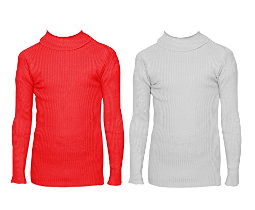Image of IndiWeaves Boys' T-Shirt (Pack of 2) (10110-0112-IW-P2-34 Red & White 14-16 Years)