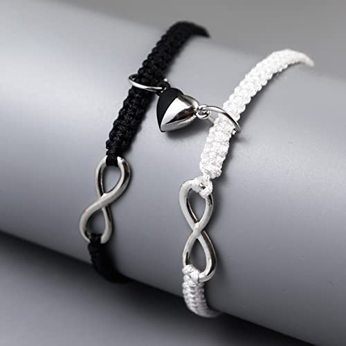 Image of COLORFUL BLING 2Pcs Infinity Distance Couple Braided Handcrafted Luck Bracelet Bangle Adjustable Rope His and Hers Wristband Wrist Jewelry