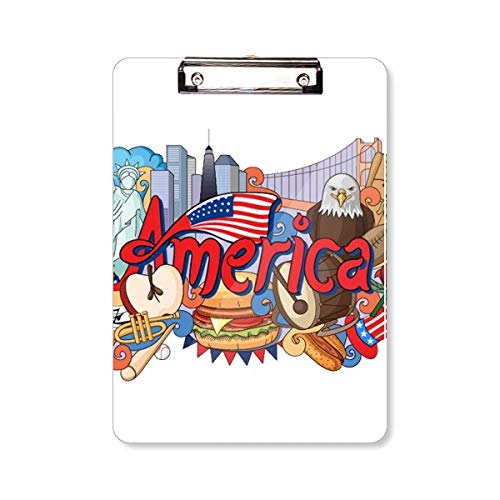 Porte-bloc A4 avec motif graffiti d'aigle américain et burger pour le bureau