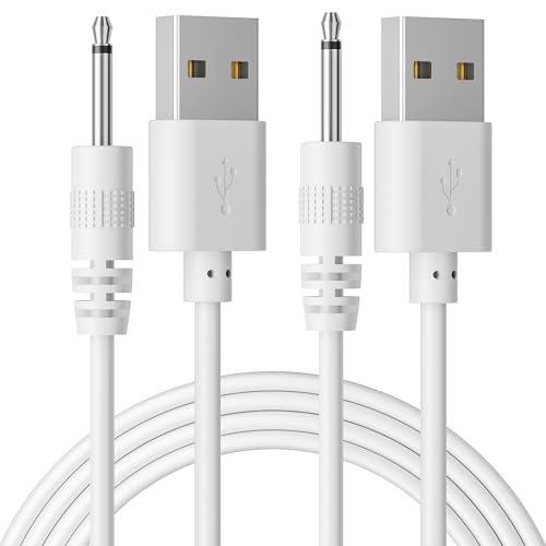 2.7ft Replacement USB DC Charging Cable 2.5mm Fast Charger Cord 2 Pack