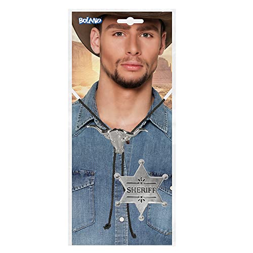 Boland 54316 - Kostüm-Set Cowboy, 2-teilig, Kette und Sheriff-Stern, Deputy, Wilder Westen, Kostüm-Accessoire, Verkleidung, Karneval, Mottoparty